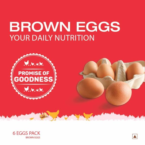 Brown Eggs Pack of 6, Fresh High Protein Brown Chicken Eggs